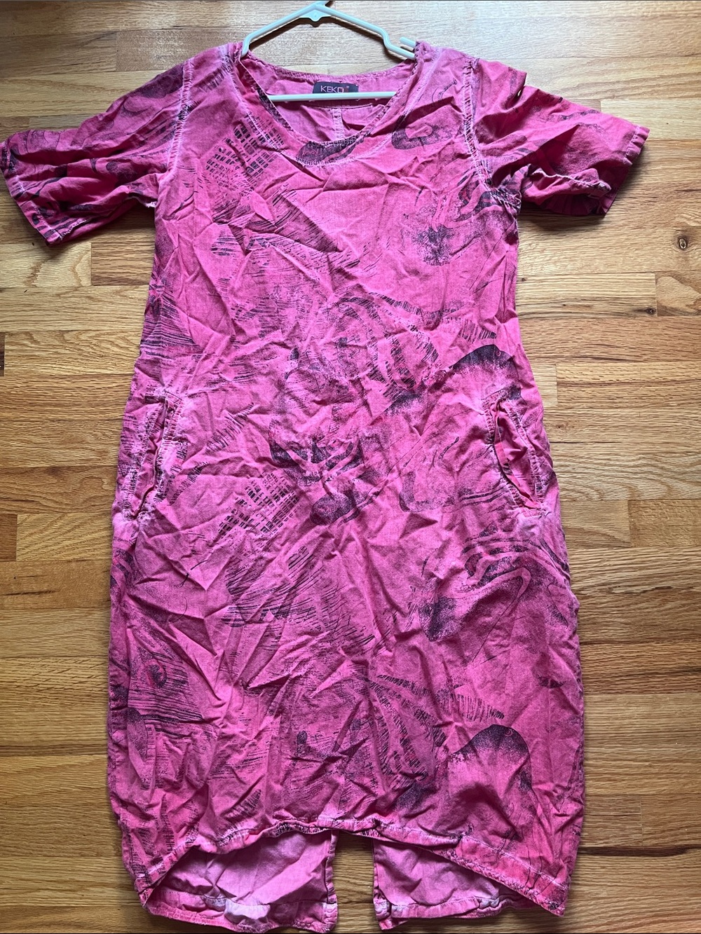 Vintage Pink Short Sleeve Tunic Dress